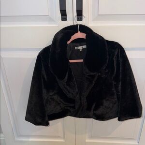 WD.NY Black Faux Fur Cropped Jacket